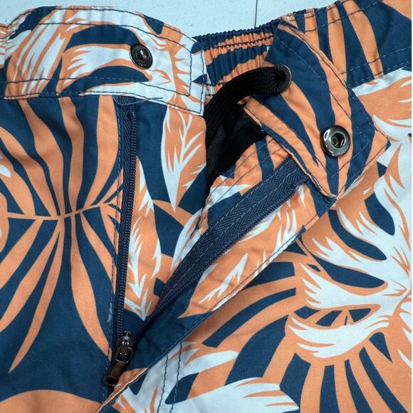 Onia Men's The Calder Swim Trunk Shorts Tropical Floral Orange/Navy MEDIUM - Picture 10 of 11